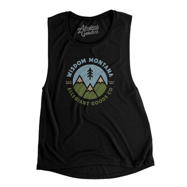Wisdom Montana Retro Badge Women's Flowey Scoopneck Muscle Tank-Allegiant Goods Co. Vintage Sports Apparel