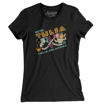 Hotel Tulsa Topaz Room Women's T-Shirt-Black-Allegiant Goods Co. Vintage Sports Apparel