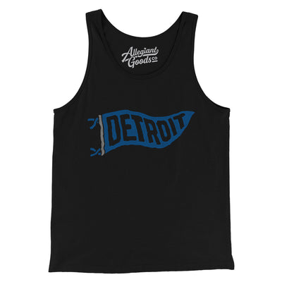 Detroit Pennant Men/Unisex Tank Top-Black-Allegiant Goods Co. Vintage Sports Apparel