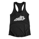 Kentucky State Shape Text Women's Racerback Tank-Black-Allegiant Goods Co. Vintage Sports Apparel