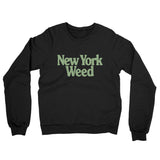 New York Weed Midweight French Terry Crewneck Sweatshirt-Black-Allegiant Goods Co. Vintage Sports Apparel