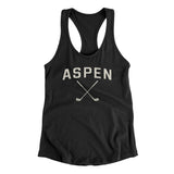 Aspen Golf Women's Racerback Tank-Black-Allegiant Goods Co. Vintage Sports Apparel