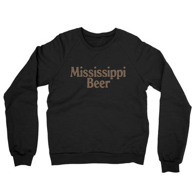 Mississippi Beer Midweight French Terry Crewneck Sweatshirt-Black-Allegiant Goods Co. Vintage Sports Apparel