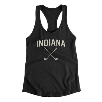 Indiana Golf Women's Racerback Tank-Black-Allegiant Goods Co. Vintage Sports Apparel