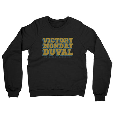 Victory Monday Duval Midweight French Terry Crewneck Sweatshirt-Black-Allegiant Goods Co. Vintage Sports Apparel