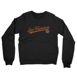 San Francisco Vintage Script Midweight French Terry Crewneck Sweatshirt-Black-Allegiant Goods Co. Vintage Sports Apparel