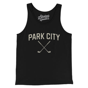 Park City Golf Men/Unisex Tank Top-Black-Allegiant Goods Co. Vintage Sports Apparel