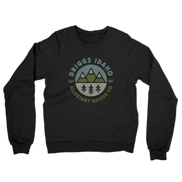Driggs Idaho Retro Badge Midweight French Terry Crewneck Sweatshirt-Allegiant Goods Co. Vintage Sports Apparel