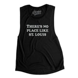 There's No Place Like St. Louis Women's Flowey Scoopneck Muscle Tank-Black-Allegiant Goods Co. Vintage Sports Apparel