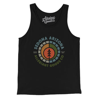 Sedona Arizona Retro Badge Men/Unisex Tank Top-Black-Allegiant Goods Co. Vintage Sports Apparel