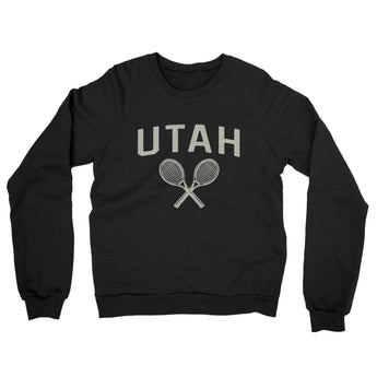 Utah Tennis Midweight French Terry Crewneck Sweatshirt-Black-Allegiant Goods Co. Vintage Sports Apparel