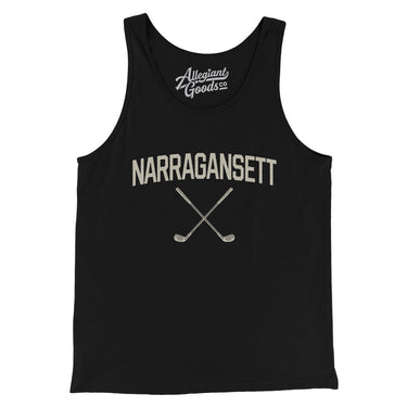 Narragansett Golf Men/Unisex Tank Top-Black-Allegiant Goods Co. Vintage Sports Apparel