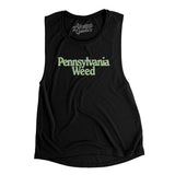 Pennsylvania Weed Women's Flowey Scoopneck Muscle Tank-Black-Allegiant Goods Co. Vintage Sports Apparel