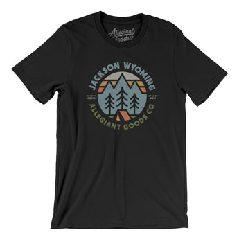 Jackson Wyoming Retro Badge Men/Unisex T-Shirt-Black-Allegiant Goods Co. Vintage Sports Apparel