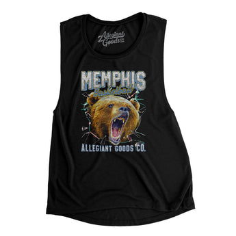 Memphis Basketball Throwback Mascot Women's Flowey Scoopneck Muscle Tank-Allegiant Goods Co. Vintage Sports Apparel
