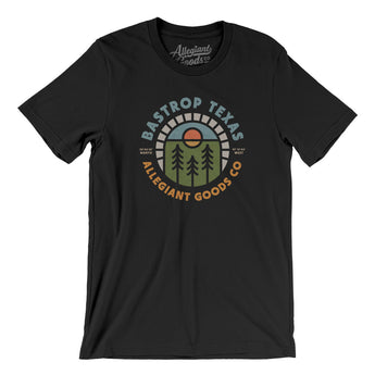 Bastrop Texas Retro Badge Men/Unisex T-Shirt-Black-Allegiant Goods Co. Vintage Sports Apparel
