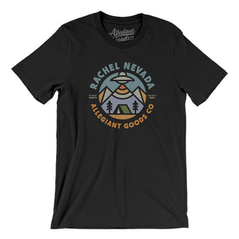 Rachel Nevada Retro Badge Men/Unisex T-Shirt-Black-Allegiant Goods Co. Vintage Sports Apparel