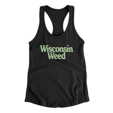 Wisconsin Weed Women's Racerback Tank-Black-Allegiant Goods Co. Vintage Sports Apparel