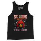 St Louis Baseball Throwback Mascot Men/Unisex Tank Top-Black-Allegiant Goods Co. Vintage Sports Apparel