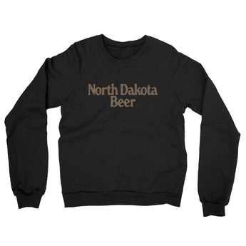 North Dakota Beer Midweight French Terry Crewneck Sweatshirt-Black-Allegiant Goods Co. Vintage Sports Apparel