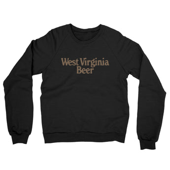 West Virginia Beer Midweight French Terry Crewneck Sweatshirt-Black-Allegiant Goods Co. Vintage Sports Apparel