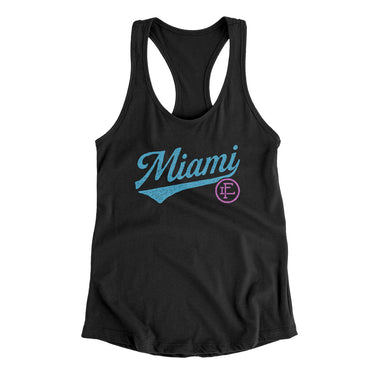 Miami Vintage Script Women's Racerback Tank-Allegiant Goods Co. Vintage Sports Apparel