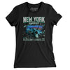 New York Football Throwback Mascot Women's T-Shirt-Black-Allegiant Goods Co. Vintage Sports Apparel