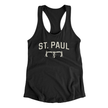 St. Paul Cycling Women's Racerback Tank-Black-Allegiant Goods Co. Vintage Sports Apparel
