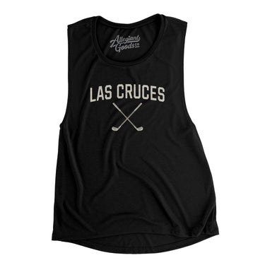 Las Cruces Golf Women's Flowey Scoopneck Muscle Tank-Black-Allegiant Goods Co. Vintage Sports Apparel