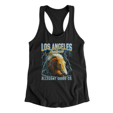 Los Angeles Football Throwback Mascot - Horse Women's Racerback Tank-Allegiant Goods Co. Vintage Sports Apparel