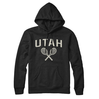 Utah Tennis Hoodie-Black-Allegiant Goods Co. Vintage Sports Apparel