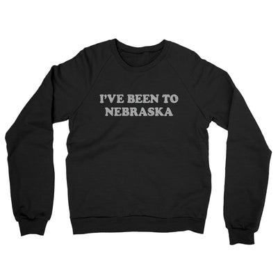 I've Been To Nebraska Midweight French Terry Crewneck Sweatshirt-Black-Allegiant Goods Co. Vintage Sports Apparel