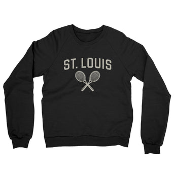 St. Louis Tennis Midweight French Terry Crewneck Sweatshirt-Black-Allegiant Goods Co. Vintage Sports Apparel