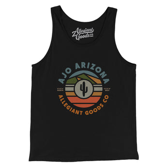 Ajo Arizona Retro Badge Men/Unisex Tank Top-Black-Allegiant Goods Co. Vintage Sports Apparel