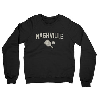 Nashville Pickleball Midweight French Terry Crewneck Sweatshirt-Black-Allegiant Goods Co. Vintage Sports Apparel