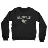 Nashville Pickleball Midweight French Terry Crewneck Sweatshirt-Black-Allegiant Goods Co. Vintage Sports Apparel