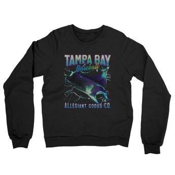 Tampa Bay Baseball Throwback Mascot Midweight French Terry Crewneck Sweatshirt-Allegiant Goods Co. Vintage Sports Apparel