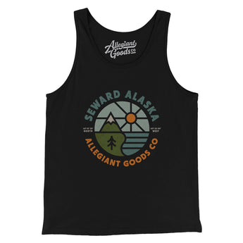 Seward Alaska Retro Badge Men/Unisex Tank Top-Black-Allegiant Goods Co. Vintage Sports Apparel