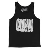 Colorado State Shape Text Men/Unisex Tank Top-Black-Allegiant Goods Co. Vintage Sports Apparel