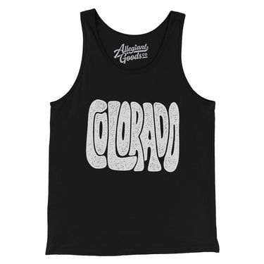Colorado State Shape Text Men/Unisex Tank Top-Black-Allegiant Goods Co. Vintage Sports Apparel
