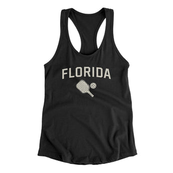 Florida Pickleball Women's Racerback Tank-Black-Allegiant Goods Co. Vintage Sports Apparel