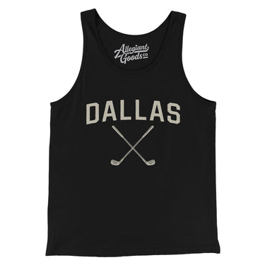 Dallas Golf Men/Unisex Tank Top-Black-Allegiant Goods Co. Vintage Sports Apparel