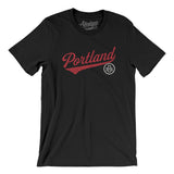 Portland Vintage Script Men/Unisex T-Shirt-Black-Allegiant Goods Co. Vintage Sports Apparel