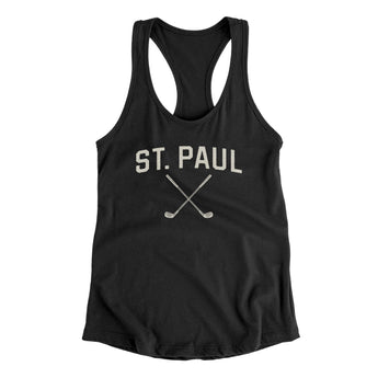 St. Paul Golf Women's Racerback Tank-Black-Allegiant Goods Co. Vintage Sports Apparel