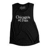 Chicago's Number 1 Fan Women's Flowey Scoopneck Muscle Tank-Black-Allegiant Goods Co. Vintage Sports Apparel