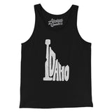 Idaho State Shape Text Men/Unisex Tank Top-Black-Allegiant Goods Co. Vintage Sports Apparel