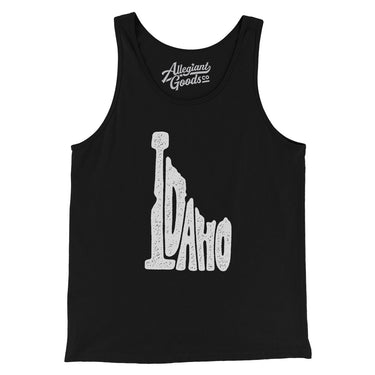 Idaho State Shape Text Men/Unisex Tank Top-Black-Allegiant Goods Co. Vintage Sports Apparel