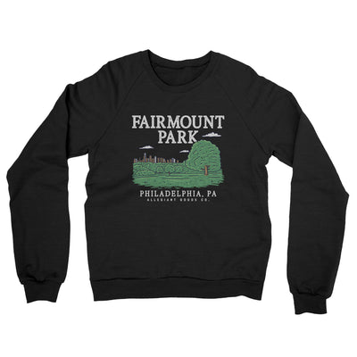 Fairmount Park Midweight French Terry Crewneck Sweatshirt-Black-Allegiant Goods Co. Vintage Sports Apparel