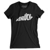 Kentucky State Shape Text Women's T-Shirt-Black-Allegiant Goods Co. Vintage Sports Apparel