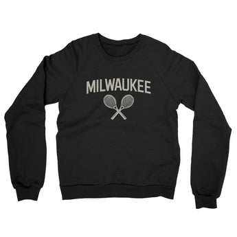 Milwaukee Tennis Midweight French Terry Crewneck Sweatshirt-Black-Allegiant Goods Co. Vintage Sports Apparel